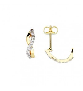 Goud halfcreool met Zirkonia S-vorm - 3240101