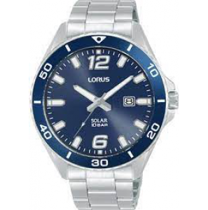 Lorus Heren solar staal bracelet blauw 100m wr - 3240134