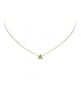 Goud collier anker met hanger driehoek zirkonia - 3240145