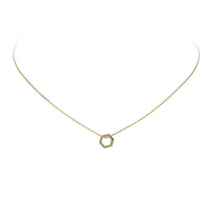 Goud collier anker met hanger hexagon zirkonia - 3240146