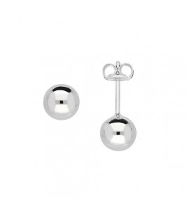 Wit goud oorknop bol 6 mm - 3240148