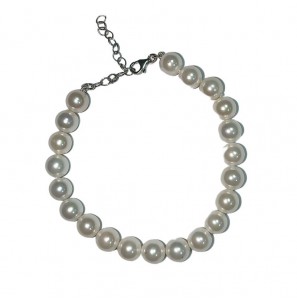MY iMenso ODM "Shell Pearl 8mm" bracelet (925/rhod-plated) 19-5cm - 3240152
