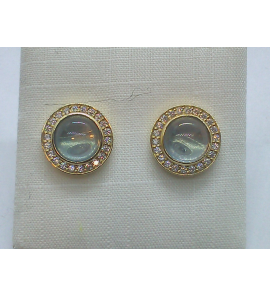 Goud oorknop met zirkonia - 3240199