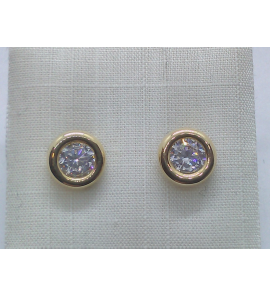Goud oorknop met zirkonia 8 mm - 3240200