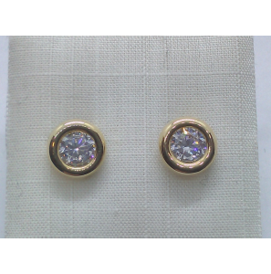 Goud oorknop met zirkonia 8 mm - 3240200