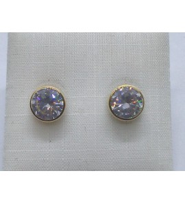 Goud oorknop met zirkonia 7.3 mm - 3240201
