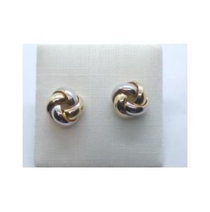 Goud oorknop bicolour wolmerk 7.8 mm - 3240204