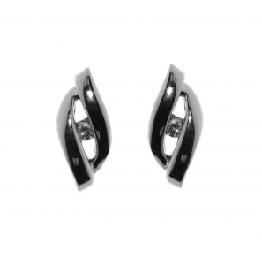 Wit goud oorknoppen met 0.02 crt WE-P1 - 3240210