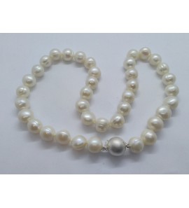 ZW parel collier 10 mm wit 45 cm - 3240233