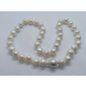 ZW parel collier 10 mm wit 45 cm - 3240233