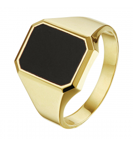 Goud heren ring massief met onix achtkant 14.5x11.5 mm - 3240236