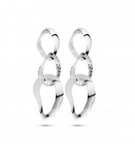 Zilver oorhangers ovaaltjes poli/mat - 3240237