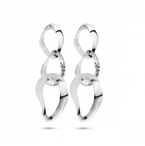 Zilver oorhangers ovaaltjes poli/mat - 3240237