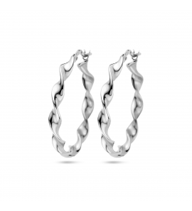 Zilver oorringen gedraaid - 3240255