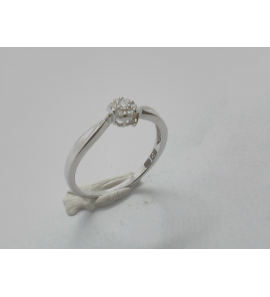 Wit goud dames ring antourage met 0.07 crt. - 3240263