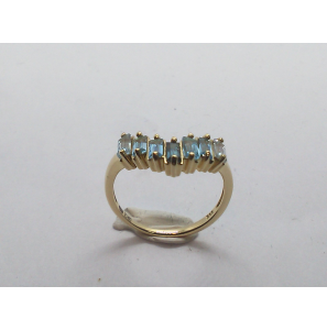 Goud dames ring met bl. topaas 1.10 ct. - 3240265