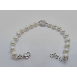 MY iMenso ODM "Shell Pearl 6mm" bracelet (925/rhod-plated) 19-5cm - 3240288