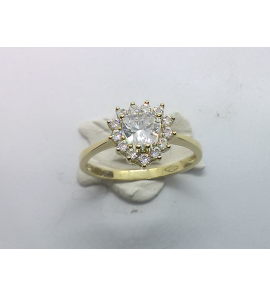 Goud dames ring antourage hart zirkonia - 3240294