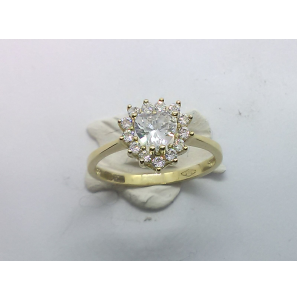 Goud dames ring antourage hart zirkonia - 3240294