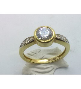 Goud dames ring met zirkonia - 3240299