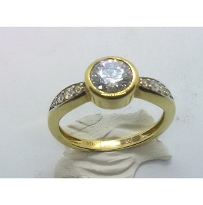 Goud dames ring met zirkonia - 3240299
