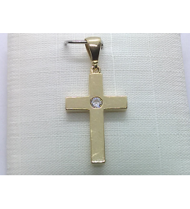 Goud hanger kruis 12x18 met zirkonia - 3240322