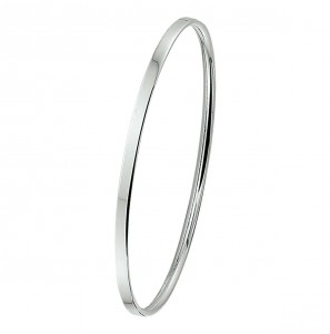 Wit Goud bangle schanier vlak 3 mm 60x52 - 3240335