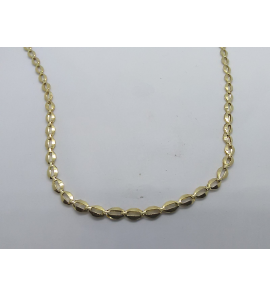 Goud collier ovale plaatjes 3,7 mm 55 cm - 3240342