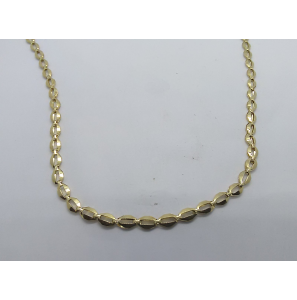 Goud collier ovale plaatjes 3,7 mm 55 cm - 3240342