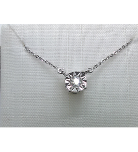 Wit Goud anker collier met diam-bril. 0,05 WE/SI 42+3 cm - 3240353