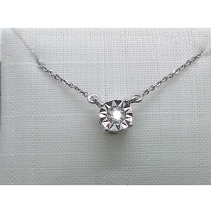 Wit Goud anker collier met diam-bril. 0,05 WE/SI 42+3 cm - 3240353