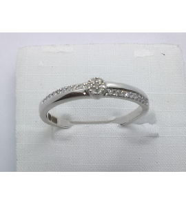 Wit Goud dames ring met diam-bril. 0,10 ct. - 3240357