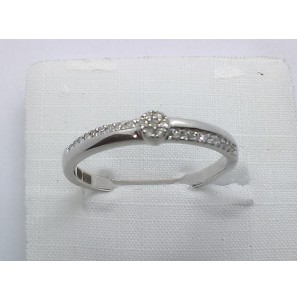 Wit Goud dames ring met diam-bril. 0,10 ct. - 3240357