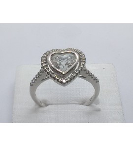 Wit Goud dames ring met diam-bril. 0,16 ct. en witte topaas - 3240358