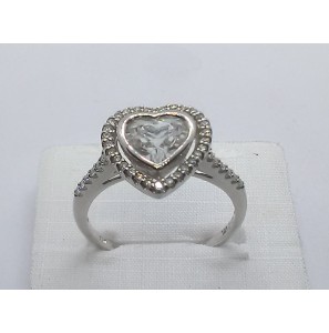 Wit Goud dames ring met diam-bril. 0,16 ct. en witte topaas - 3240358