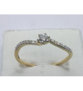 Goud dames ring met diam-bril. 0,25 ct. WE/P1 - 3240360