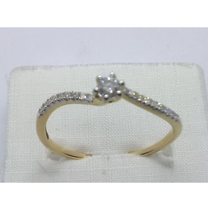 Goud dames ring met diam-bril. 0,25 ct. WE/P1 - 3240360