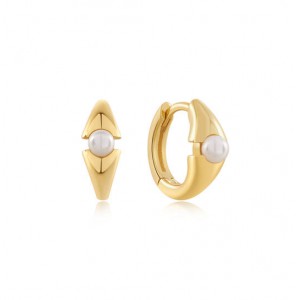 ANIA HAIE GP PEARL GEOMETRIC HUGGIE HOOP - EARRING - 14MM - 3240386