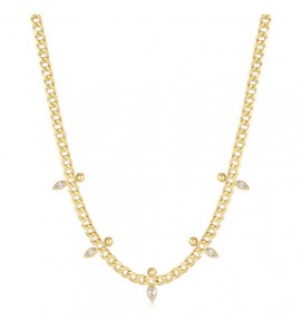 Ania Haie GP CURB CHRISTAL SPARKLE POINT - NECKLACE - 40 - 45CM - 3240397