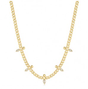 Ania Haie GP CURB CHRISTAL SPARKLE POINT - NECKLACE - 40 - 45CM - 3240397