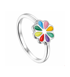 Zilver ring bloem mt. 13 - 3241305