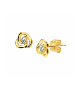Goud oorknoppen zirkonia - 3241606