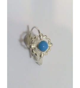 Zilver kinderring met steen licht blauw - 3240479