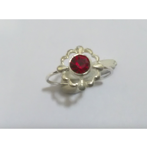 Zilver kinderring met glas steen rood - 3240480