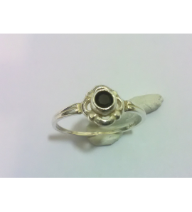 Zilver kinderring met glas steen blauw - 3240482