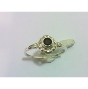 Zilver kinderring met glas steen blauw - 3240482