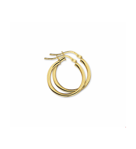 Goud oorringen ronde buis 2.5x20 mm - 3240439