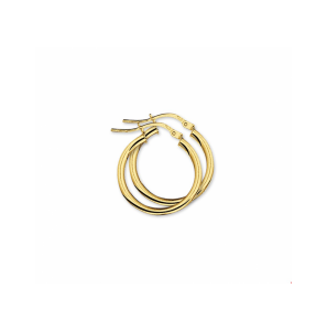 Goud oorringen ronde buis 2.5x20 mm - 3240439