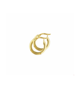 Goud oorringen vierkante buis 2.5x15 mm - 3240440