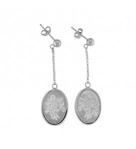 MY iMenso ODM "Angel" Cameo MOP" oval earrings (925/rhod-plated) - 3240511